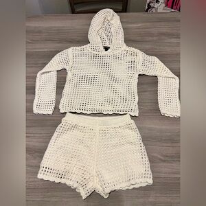 Art Class Girls Crochet Hooded Long Sleeve
Cover Up Set